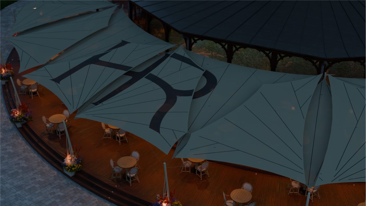 Étude : voiles pour la terrasse d’une véranda, Évian