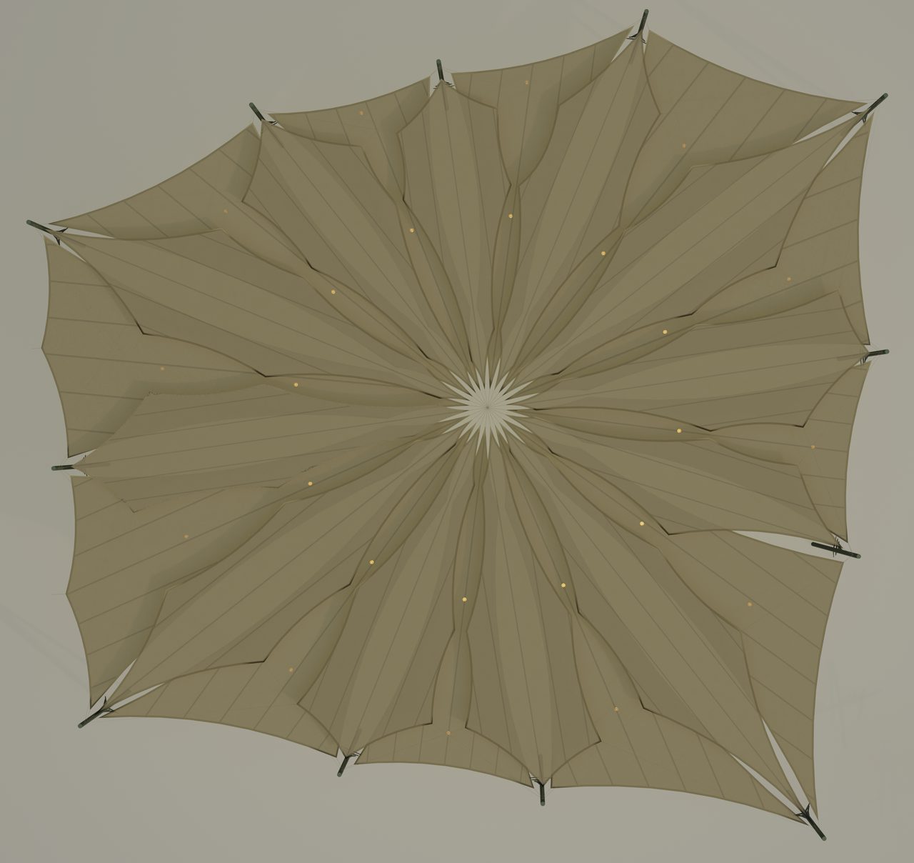 Étude : une grande voile en étoile, club de plage