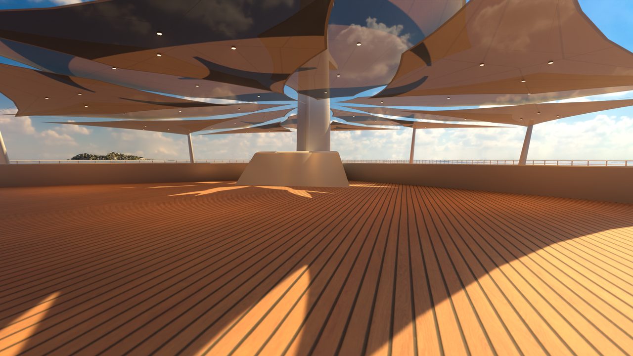 Étude : voiles en rose des vents sur un pont