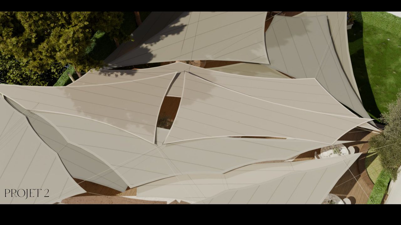 Voiles sable entre les oliviers, Évian