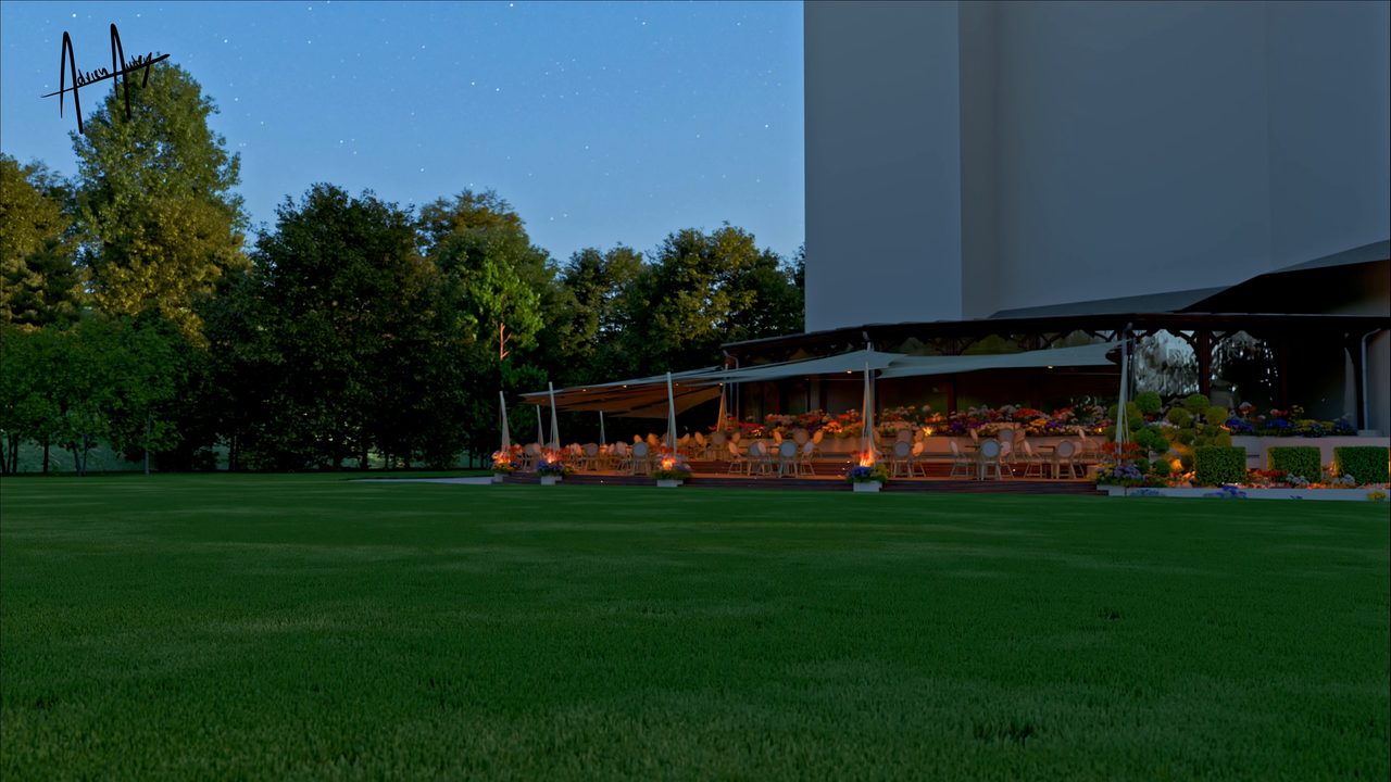 Étude : voiles pour la terrasse d’une véranda, Évian